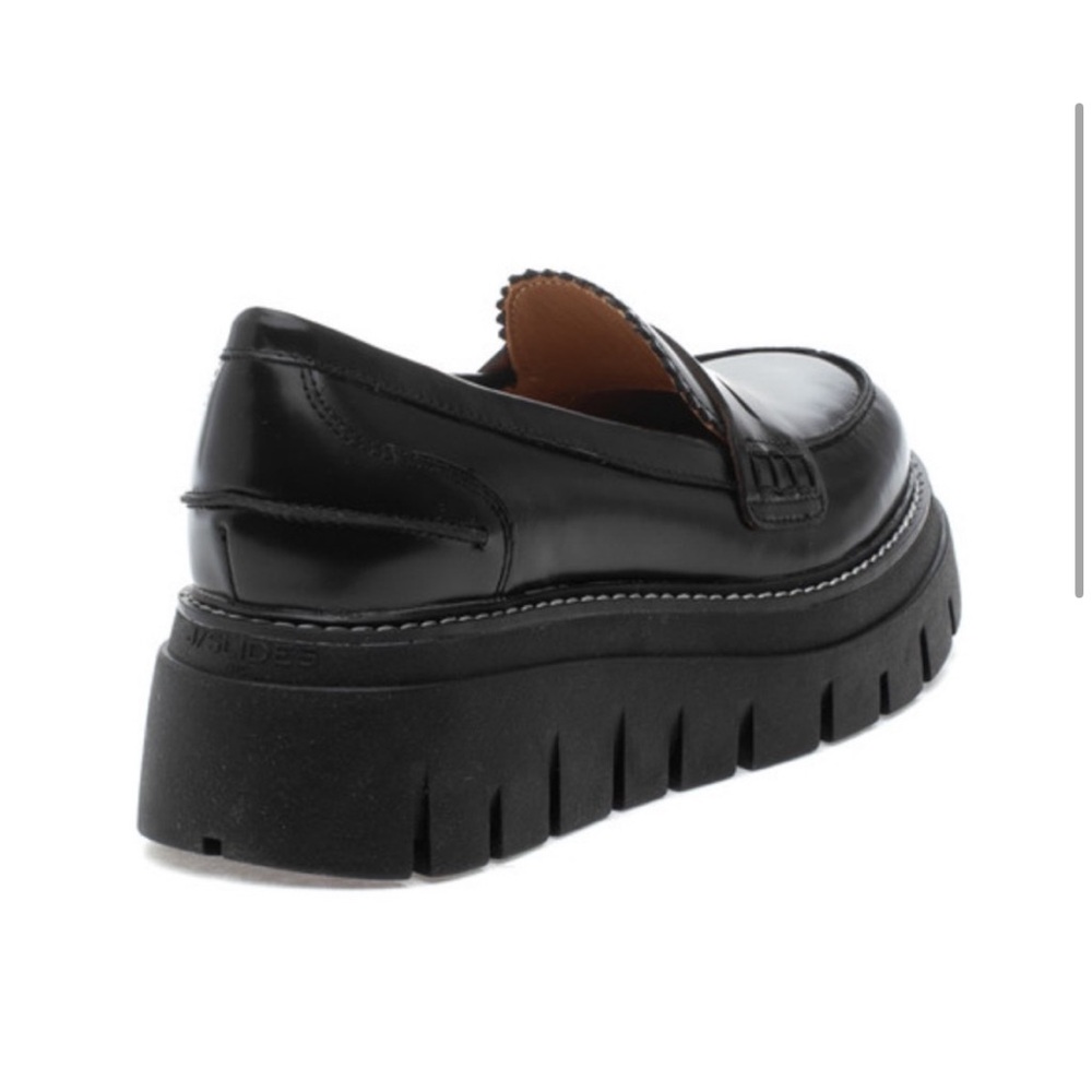 NWT J/SLIDES TYLER Black Leather Platform Penny Loafer - Picture 3 of 16